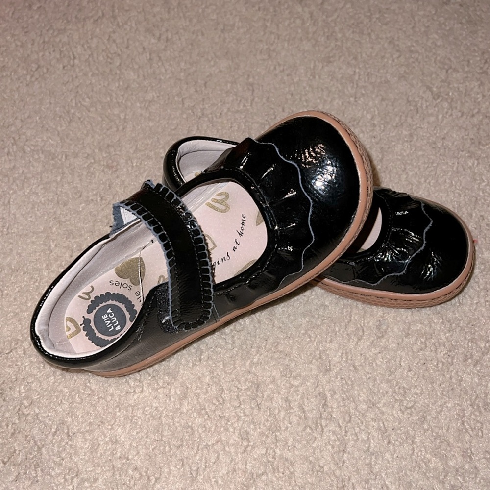 Livie & Luca black patent leather little girl shoes